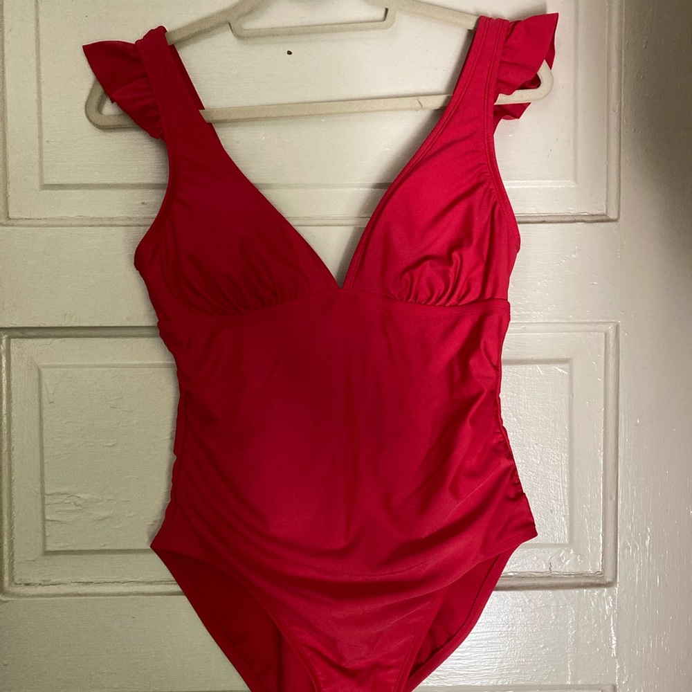 Kona Sol Ruffle Red One-Piece - Picture 7 of 8